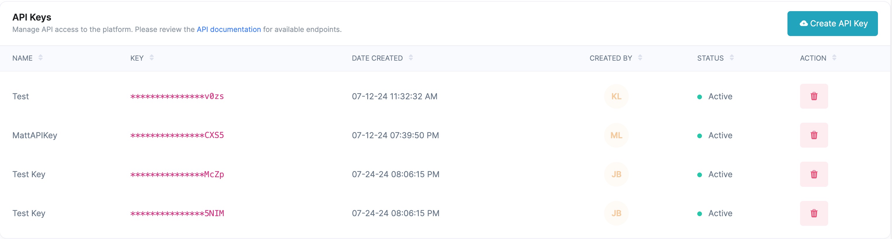 api_key storage